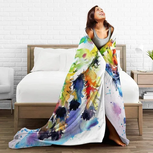 Vista 6 de Manta de cabra, regalos para niñas y niños, bonita manta colorida para sofá, manta de franela con animales, regalos de cumpleaños, 40 x 50 pulgadas