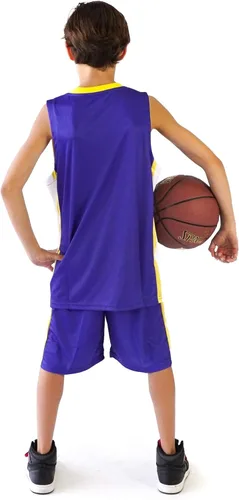 Vista 6 de Conjunto de camisetas de baloncesto prémium para niños, camisetas deportivas y pantalones cortos deportivos para jóvenes y niños de 6 a 12 años