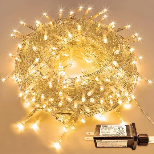 Vista 43 de JMEXSUSS 200 luces LED de Pascua al aire libre e interior para decoraciones, 66 pies conectables pastel luces de Pascua cadena de alambre