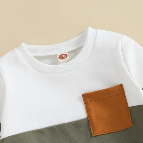 Vista 42 de Conjunto de sudadera de manga larga con cuello redondo y pantalones deportivos para bebés, ropa de invierno para bebé