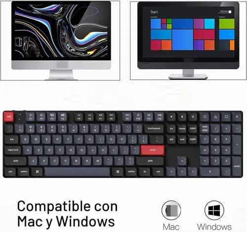 Vista 3 de Keychron K5 Pro QMK/VIA Teclado mecánico inalámbrico personalizado, diseño de tamaño completo intercambiable en caliente, 108 teclas programables