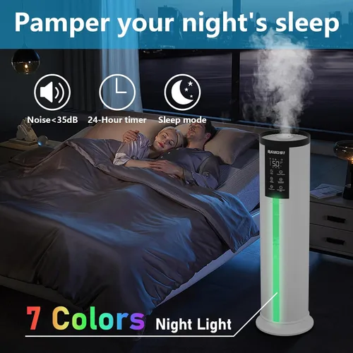 Vista 4 de Humidificador, humidificador inteligente de 3.4 galones (13 litros) para dormitorio y hogar, humidificadores de niebla fría de 2000 pies cuadrados