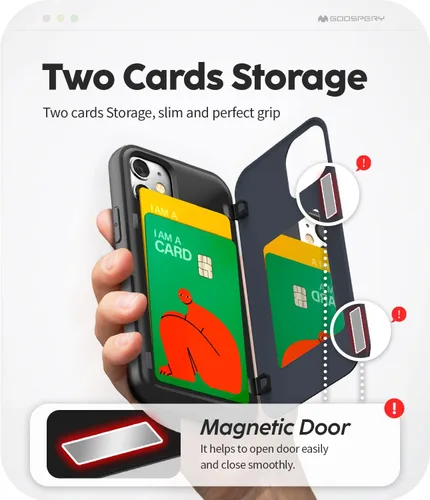 Vista 3 de GOOSPERY Parachoques magnético para puerta compatible con iPhone 12 Mini, tarjetero tipo cartera, fácil imán de cierre automático, protección