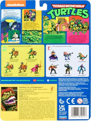 Vista 6 de Teenage Mutant Ninja Turtles: Figura básica clásica original de Leatherhead de 4 pulgadas por Playmates Toys