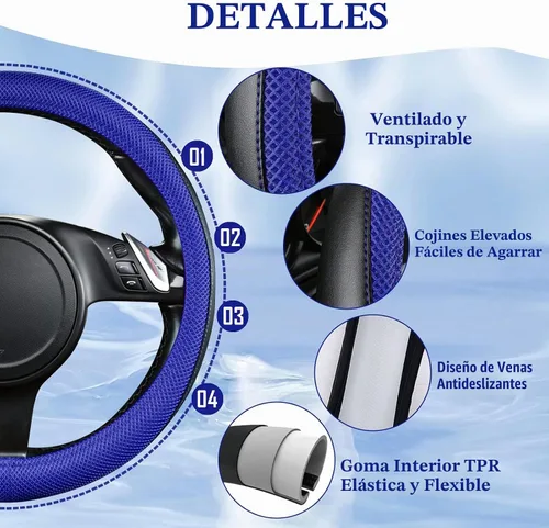 Vista 6 de CAR PASS Fundas de asiento de malla de aire 3D para automóvil, juegos completos con esponja de 5 mm, 4 piezas de alfombrillas de piso para automóvil