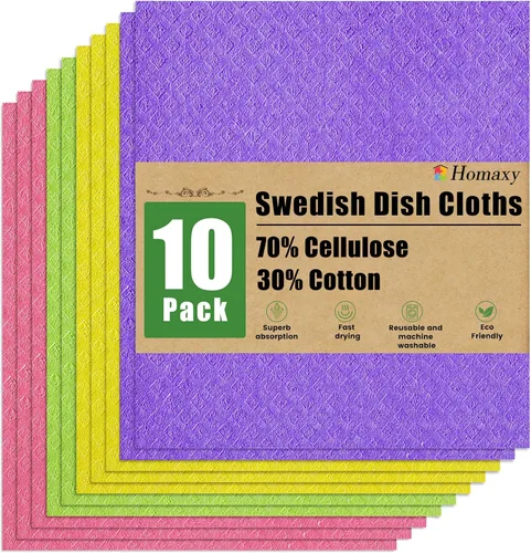 Vista 10 de Homaxy - Paños de cocina suecos para cocina, paquete de 10, surtido