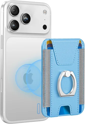 Vista 13 de ExtreLife Cartera Magsafe con agarre, soporte para 6 tarjetas, soporte magnético más fuerte para iPhone 17/16/15/14/13/12, cartera magnética