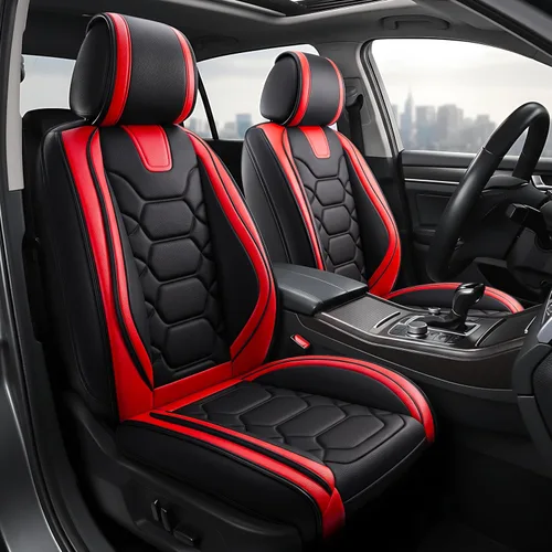 Vista 14 de OASIS AUTO Fundas para Asientos Delanteros de Automóvil, Fundas de Asiento Impermeables de Cuero Sintético para Automóviles Ajuste Universal