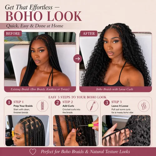 Vista 7 de Pelo rizado birmano de ganchillo rizado de plumas de ganchillo cabello humano negro natural negro 14 pulgadas