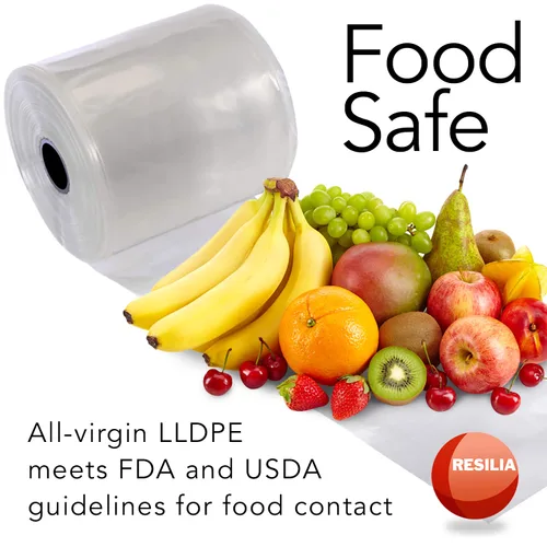 Vista 4 de RESILIA Rollo de tubo plano de polietileno - Polietileno de grado alimenticio, solución de embalaje personalizada para bolsas de polietileno, 4
