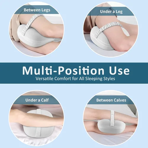 Vista 6 de Almohada de rodilla para dormir de lado, almohada de espuma viscoelástica para dormir de lado, almohada entre piernas para aliviar el dolor