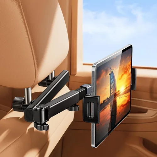 Vista 7 de Soporte para reposacabezas de coche, soporte para asiento trasero para iPad de 4.7 a 12.9 pulgadas Adjustable Extension Arm & 360° Rotating Clamp