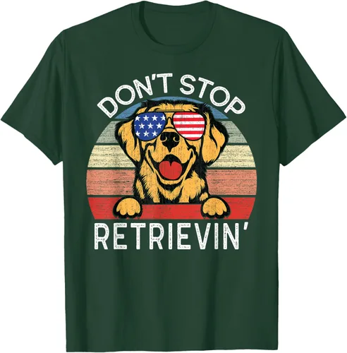 Vista 23 de Don't Stop Retrievin' Golden Retriever Dog Camiseta, Negro