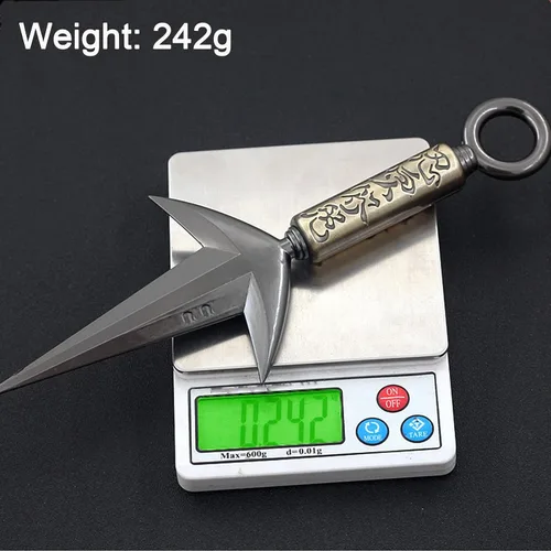 Vista 5 de FAYAIALO 9 pulgadas Minato Kunai Uzumaki Kakashi Namikaze kunai Metal Ninja Cosplay Modelo Llavero Colección