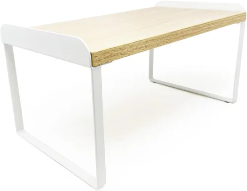 Vista 16 de Mitus Organizador y almacenamiento de estantes, estante apilable de madera escalonada para encimeras, escritorios, gabinetes (juego de 2) 12