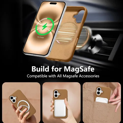 Vista 621 de Funda magnética de silicona para iPhone 13 Pro, color blanco antiguo [Compatible con Magsafe] [Forro de microfibra suave antiarañazos], funda