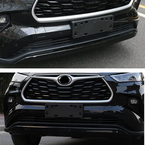 Vista 3 de Accesorios de coche para Toyota Highlander 2020 2021 2022 2023 Protector de parachoques delantero ABS negro (configuración alta)
