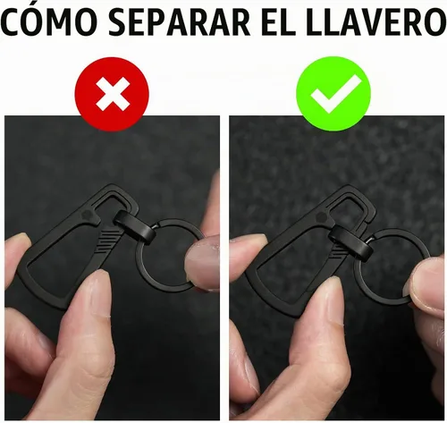 Vista 4 de Llavero con mosquetón de titanio KeyUnity, organizador EDC de liberación rápida con llavero KM04BK