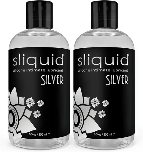 Vista 10 de Sliquid Silver Lubricante íntimo - Lubricante de silicona para mujeres/hombres/parejas, lubricante hipoalergénico, lubricante de silicona