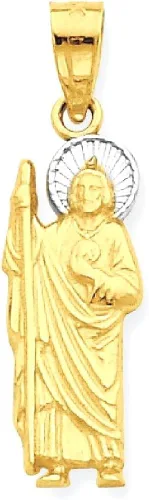 Vista 8 de ICE CARATS Collar con colgante de oro amarillo de 10 quilates, San Judas, Tadeo, San Judas, Patrono, San Tadeo, Medalla religiosa, joyería fina