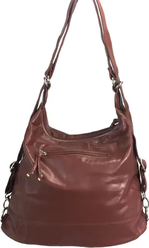 Vista 3 de Zzfab - Bolso de mano de 3 vías para mujer, color marrónvino, mochila, Marrón vino