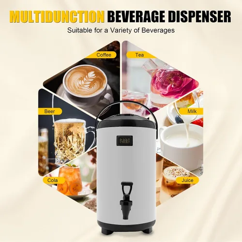 Vista 8 de Dispensador de bebidas aislado, dispensador térmico de bebidas frías y calientes de 12 litros/3.17 galones, dispensador de bebidas calientes aislado