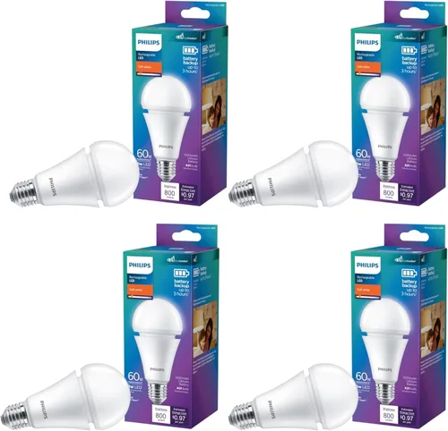 Vista 9 de PHILIPS LED 150-100-50W A21 paquete de 1 bombilla blanca suave de 3 vías (2700K) 2150-1600-620 lúmenes (18.5-13-6W = 150-100-50W) esmerilada sin