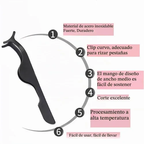 Vista 3 de Pinzas de pestañas postizas para racimos de pestañas, 3 piezas, herramienta aplicadora profesional de pestañas de acero inoxidable, pinzas