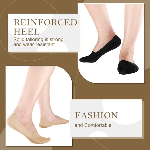 Vista 2 de 10 Pairs No Show Socks Women Men Low Cut Liner Socks Ice Silk Socks Nonslip Liner Socks Invisible Socks Thin Socks