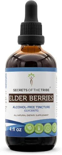 Vista 6 de Secrets of the Tribe Bayas de saúco tintura sin alcohol (glicerita) 678 mg de bayas de saúco (Sambucus Nigra) Baya seca (2 onzas líquidas)