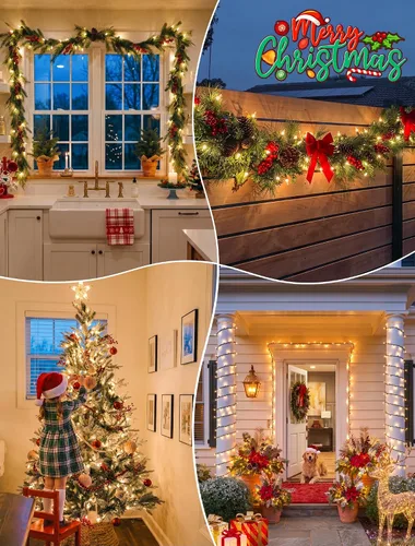 Vista 5 de Luces de Navidad, 35 unidades, 9.8 pies, luces de Navidad transparentes, incandescentes, mini luces para árbol de Navidad, para interiores y blanco
