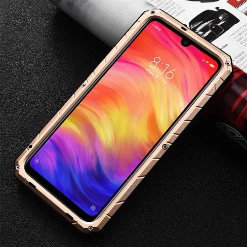 Vista 3 de DAYJOY Funda de aluminio compatible con Xiaomi Redmi Note 7/7 Pro, material de metal de alta calidad + silicona, a prueba de golpes, a prueba