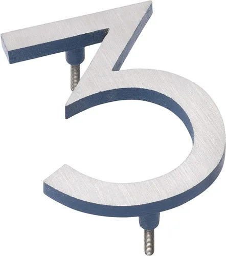 Vista 5 de Montague Metal Products MHN-04-F-SB2-7 Números de casa de dirección flotantes modernos de aluminio cepillado sólido, 4 pulgadas, níquel satinado