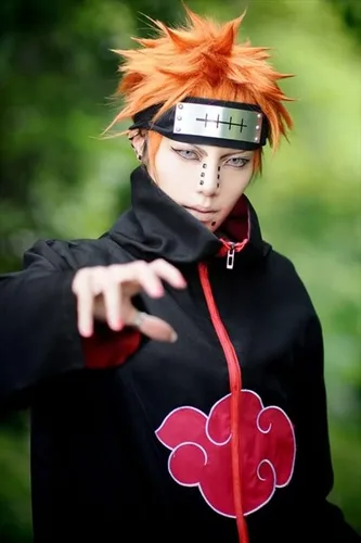 Vista 6 de Im.Create - Disfraz de anime, capa de Akatsuki, de Itachi Uchiha, cosplay para Halloween (L, negro)