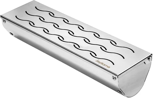 Vista 7 de Skyflame Caja de ahumador de acero inoxidable con lata, doble forma de V, astillas de madera para barbacoa, caja ahumada diseñada con ventilación