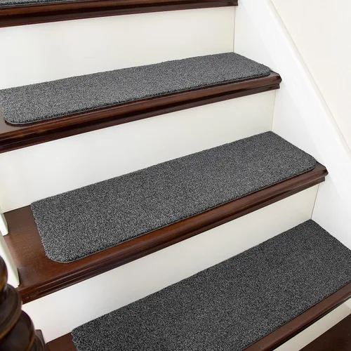 Vista 14 de Cosy Homeer - Alfombra antirresbalante para escaleras, de 30.0 x 8.0 in, para escalones de madera, alfombras para niños y perros, 100% poliéster, 15