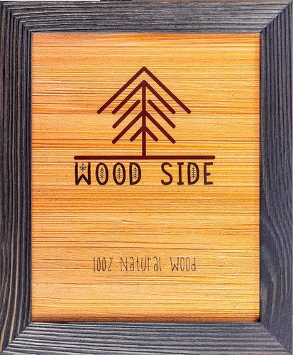Vista 15 de Marco de fotos de madera rústica de 11 x 14 – 100% madera maciza natural ecológica envejecida para montaje en pared, color azul