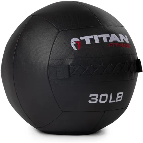 Vista 10 de Titan Fitness LB Soft Shell - Bola de pared medicinal con laminado de policompuesto y textura cruzada, agarre antideslizante para lanzar, fuerza