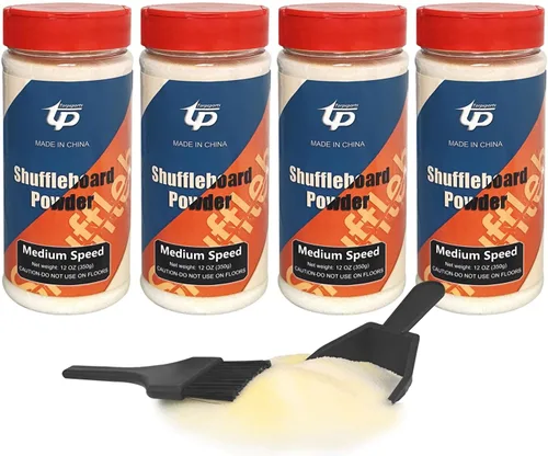 Vista 8 de Shuffleboard Sand Wax High/Medium Speed Shuffleboard Powder Set, Shuffleboard Sand with Mini Brush Set