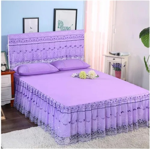 Vista 23 de OTBK Falda de cama individual blanca con volantes y borlas, estilo bohemio, falda de cama con encaje, volantes, floral, Shabby Chic juegos de ropa