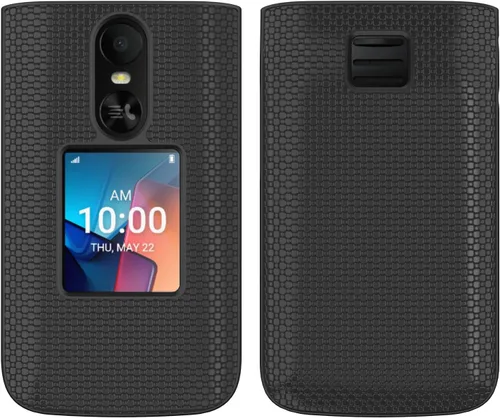 Vista 4 de Funda para teléfono TCL Flip 4 5G/T440 (2025) con protector de pantalla Cubierta protectora rígida delgada (negro)
