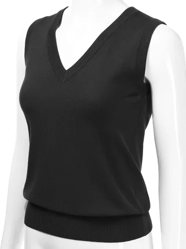 Vista 2 de EIMIN Suéter elástico sin mangas con cuello en V para mujer (S-3X), Esw011_babypink
