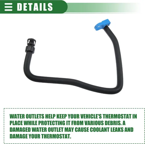 Vista 7 de Motoforti Salida de agua para carcasa del refrigerante del motor con manguera, para Chevrolet Cruze 2011-2016, aleación de aluminio, 25193922