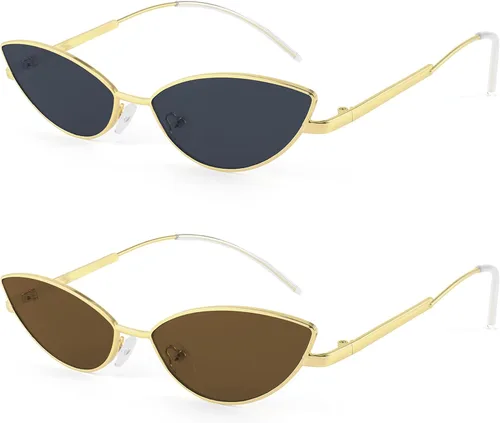 Vista 69 de FEISEDY Gafas de sol de diseñador de moda Retro pequeños pétalos forma arco templo diseño B2298