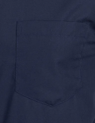 Vista 4 de ZEROYAA Camisa hipster de manga larga con cuello de banda y bolsillo para hombre