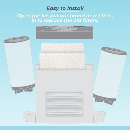 Vista 4 de ANTOBLE Paquete de 4 filtros de repuesto de mecha para humidificador MD1-0034 compatibles con humidificadores evaporativos Vornado EVAP2, EVAP40