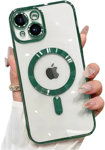 Vista 51 de Funda magnética para iPhone 12 Pro Max transparente compatible con MagSafe Funda protectora de lente de cámara integrada para iPhone 12 Pro Max