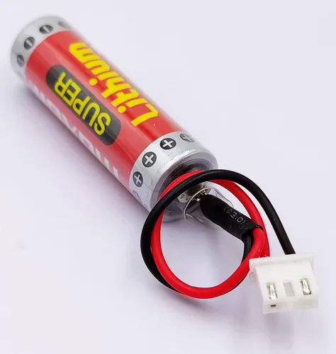 Vista 4 de 5 piezas 3.6V ER6C AA PLC batería 1800mAh para FX F2-40BL PLC con enchufe blanco batería de litio nuevo