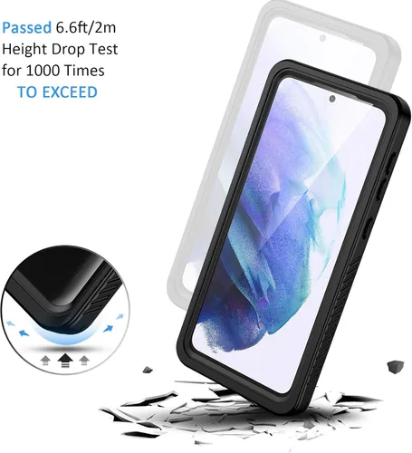 Vista 4 de Lanhiem - Funda para Samsung Galaxy S21, Funda Impermeable y a Prueba de Polvo IP68 con Protector de Pantalla Integrado, Funda Protectora