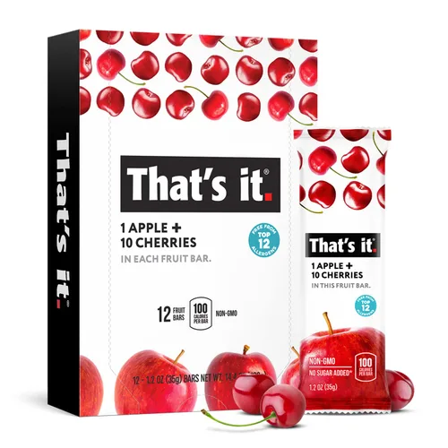 Vista 9 de That's it - Barra de fruta real 100% natural de manzana + plátano, el mejor aperitivo vegano con alto contenido de fibra, sin gluten, paleo